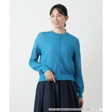 メッシュ編みニットブルゾン