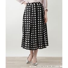 ウォッシャブル柄フレアスカート