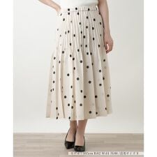 ドットプリーツスカート
