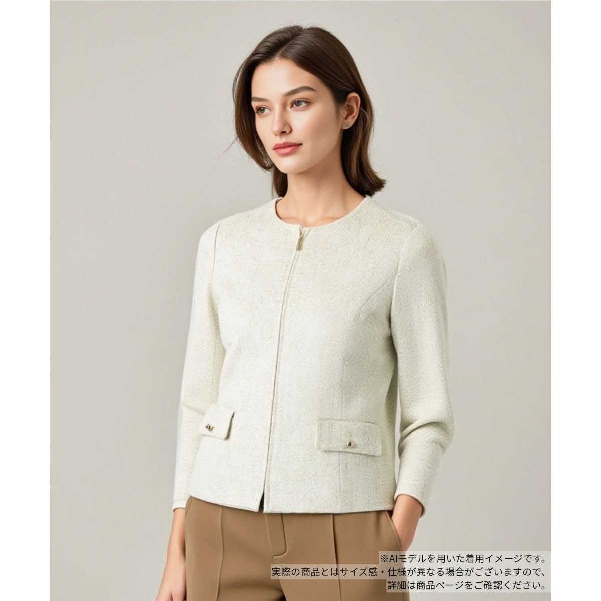 ノーカラーニットジャケット | レリアン(Leilian) | マルイウェブチャネル