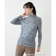 ラメペイズリー柄ハイネックカットソー【Leilian WHITE LABEL】