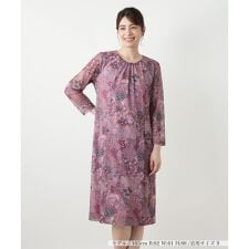 洗えるプリントフレアワンピース【BINDA】【パワーネット素材】