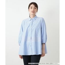 ストライプ切替ブラウス【MUSE BY ROCHAS Premiere】