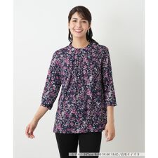 プリントバンドカラーブラウス【Leilian WHITE LABEL】