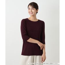 ボーダー七分袖カットソー【Leilian WHITE LABEL】