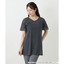 ドット切替Vネックカットソー