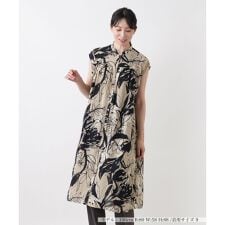 洗えるプリントチュニックブラウス