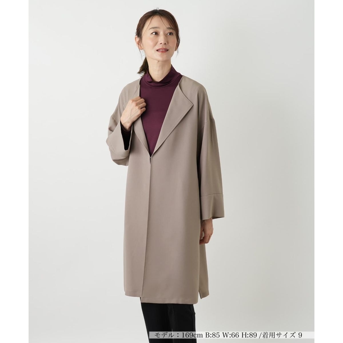 Leilian レリアン フェイクファー フーデッド ショートコート 日本製 フェイクファーフーデッドショートコート【Leilian WHITE LABEL