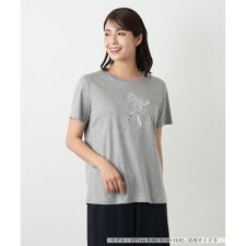 スパンコール刺繍カットソー【Leilian WHITE LABEL】