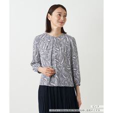 プリント七分袖ブラウス【Leilian WHITE LABEL】