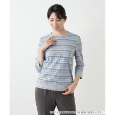 幾何学ボーダーカットソー【Leilian WHITE LABEL】