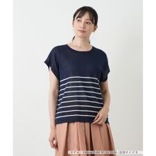 ボーダーニットベスト【Leilian WHITE LABEL】