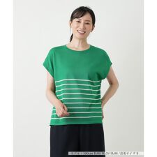 ボーダーニットベスト【Leilian WHITE LABEL】