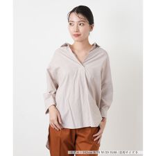 ストライプワイドカラーブラウス【BARBA】