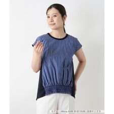 ストライプ切替カットソー