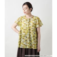 【店舗人気】プリントティアード比翼ブラウス