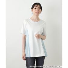 ストライプ切替カットソー