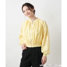 フラワー刺繍シアーブルゾン