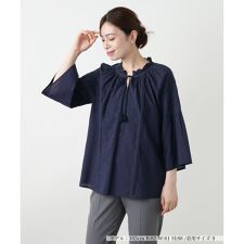 刺繍フレアスリーブブラウス【Leilian WHITE LABEL】