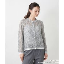 ラメクルーネックカーディガン
