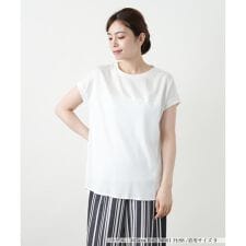 異素材切替カットソー