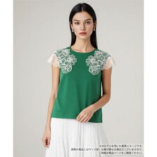 フラワー刺繍カットソー