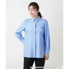 刺繍ストライプシャツ