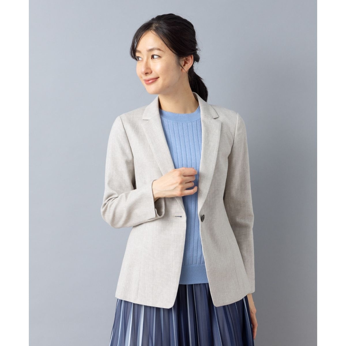 2023 レリアンホワイトレーベル ミディ丈プリーツワンピース 2way L ワンピース【THE NEW】【Leilian WHITE LABEL】|レリアン