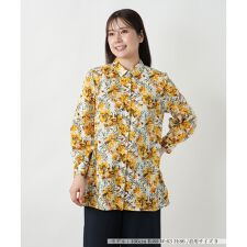 ボタニカル柄ブラウス