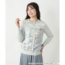 マップ柄クルーネックカーディガン