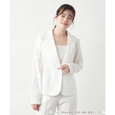 カットワーク刺繍ジャケット-BLUBIANCO
