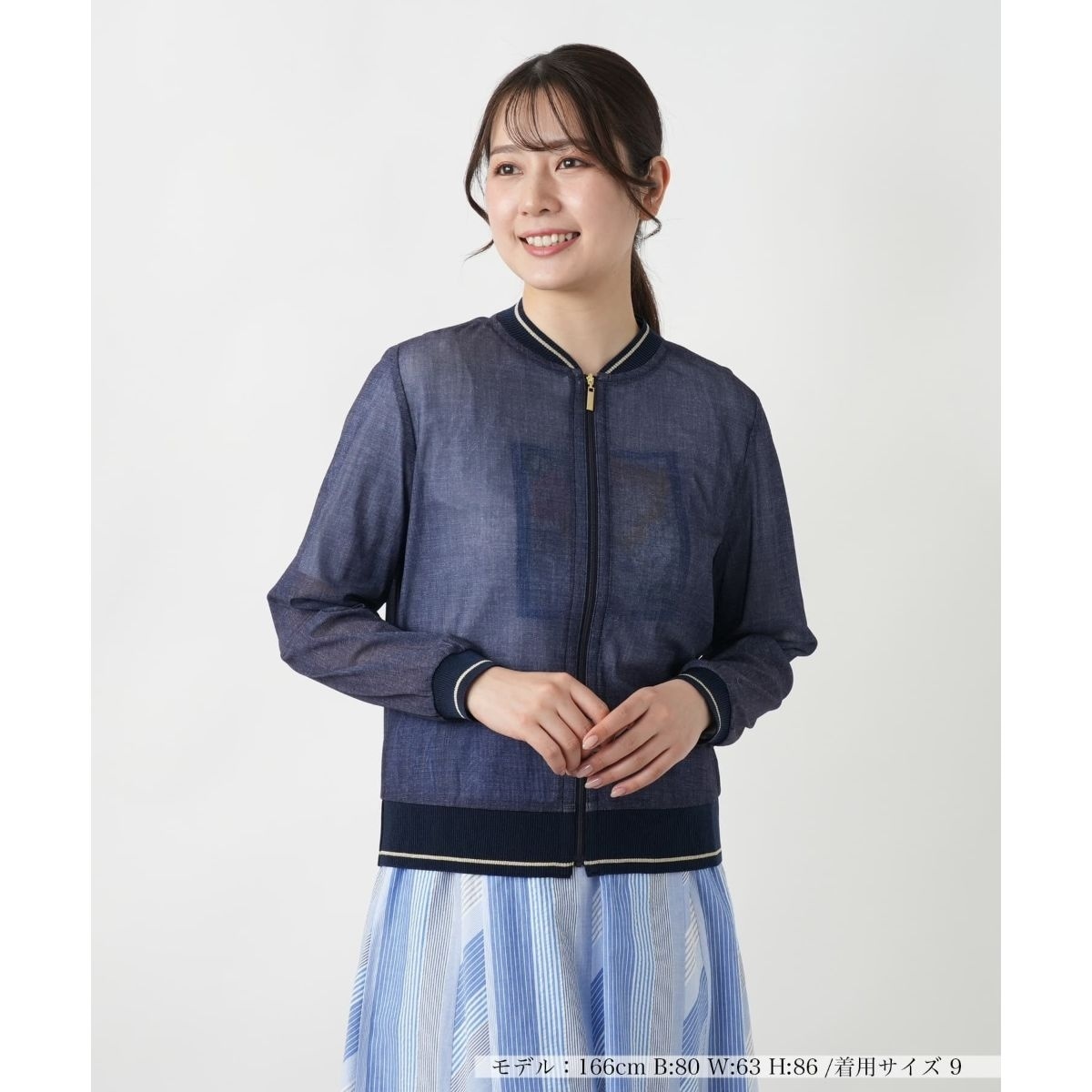 レースフード付きジップジャケット | レリアン(Leilian