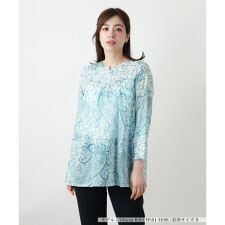 ペイズリー柄キーネックブラウス【ERICA】