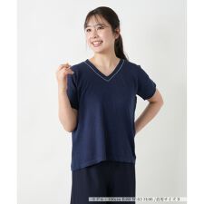 切替Vネックニット【LE TRICOT PERUGIA】