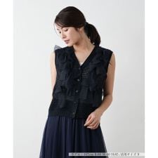 【店舗人気】チュールリボンニットベスト