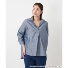 七分袖テールカットヘムブラウス【BARBA】