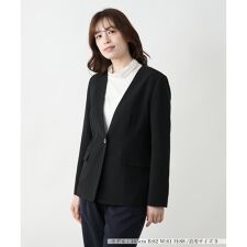 ノーカラーVネックジャケット