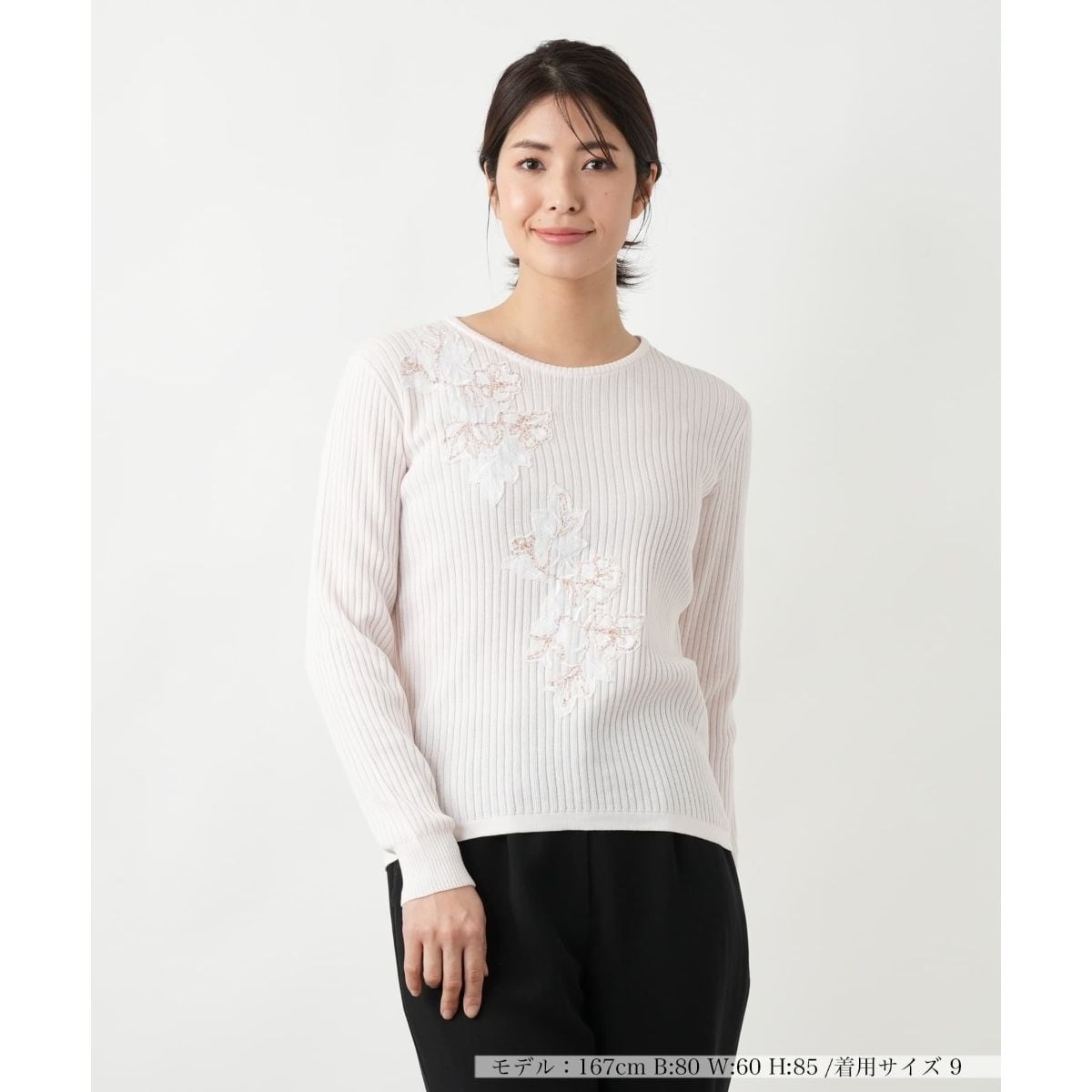 フラワーモチーフニット【CORSINI & PROTI】 | レリアン(Leilian