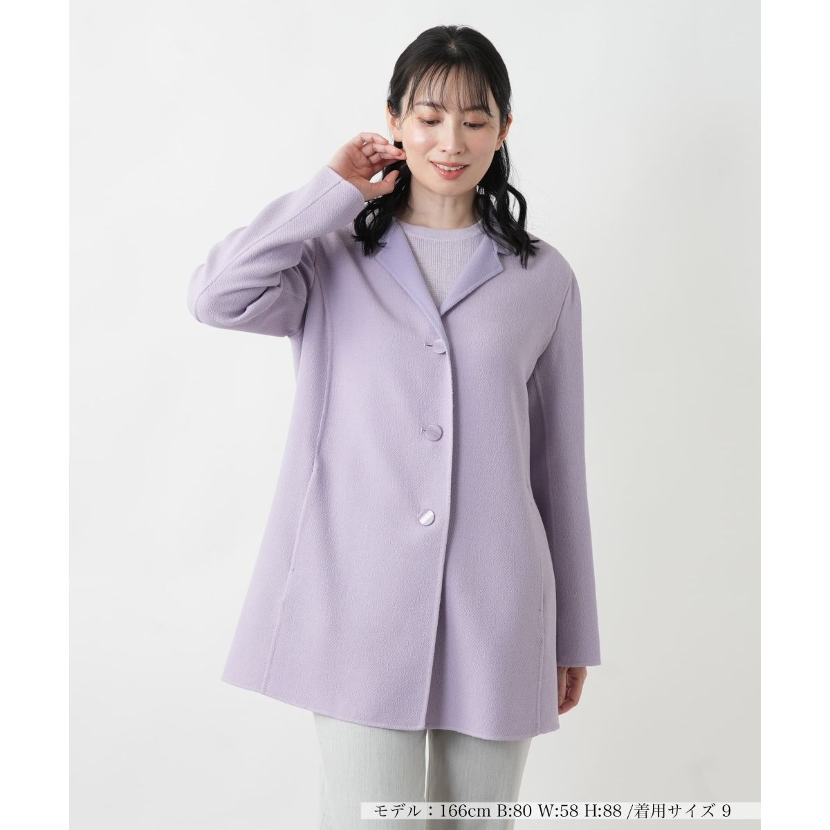 フェイクファーフーデッドショートコート【Leilian WHITE LABEL