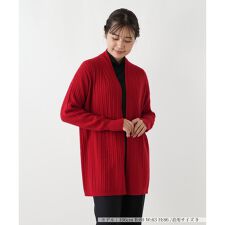 カシミヤケーブル編みカーディガン