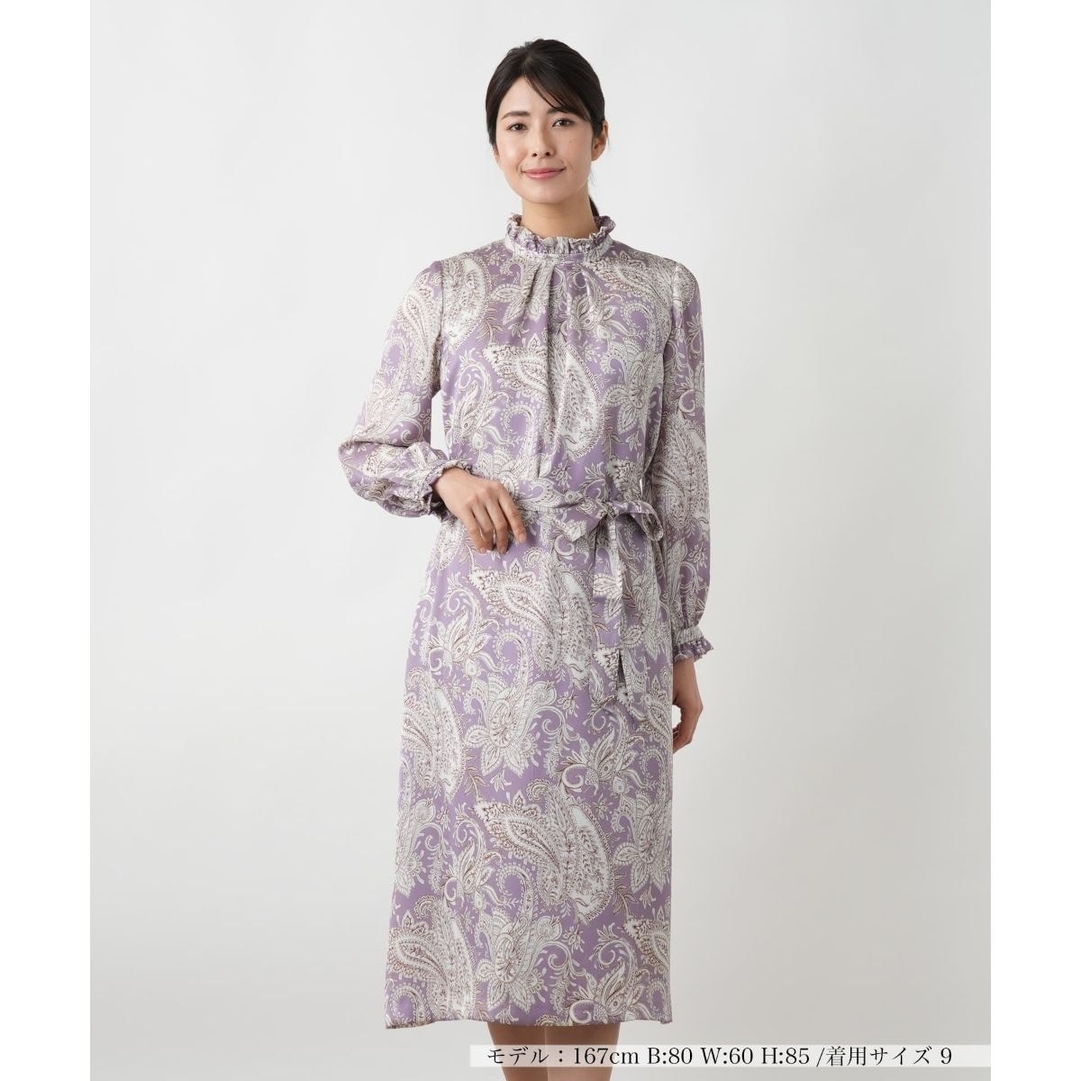 ペイズリー柄フリルワンピース | レリアン(Leilian) | マルイウェブ