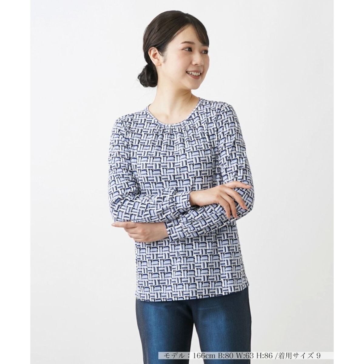 幾何学プリントブラウス | レリアン(Leilian) | マルイウェブチャネル