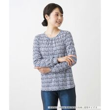 幾何学プリントブラウス