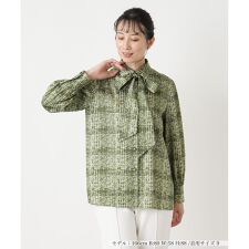 チェックボウタイブラウス【ROCHAS Premiere】【ERICA】