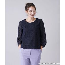 レース切替ブラウス