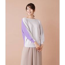 バイカラー切替ボートネックニット