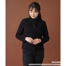 スタンドカラーニットジャケット