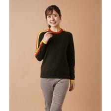 配色ラインクルーネックニット【Leilian by Eriko Nakamura】