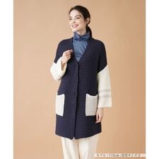 カラーブロックニットカーディガン