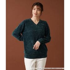 Vネックニットプルオーバー